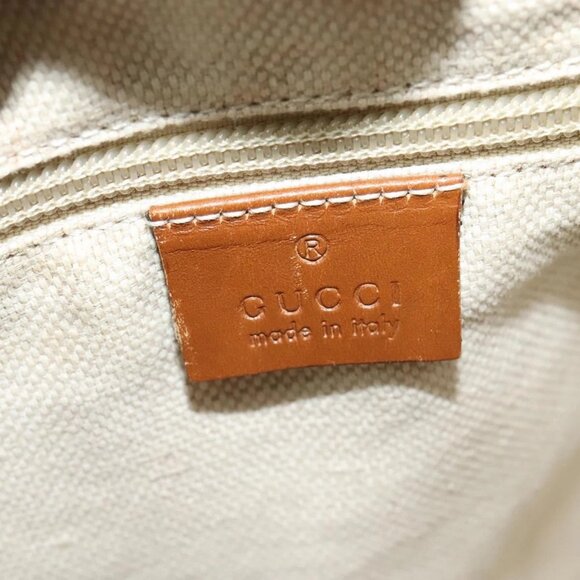 GUCCI GG Canvas Web Sherry Line Shoulder Bag Beige Gold - Picture 11 of 15